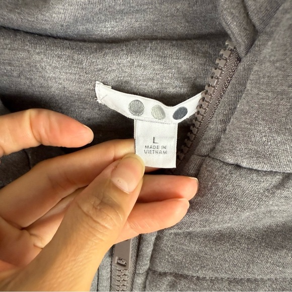 Three Dots Gray Quilted Step Hem Knit Full Zip Jacket Large - Picture 6 of 11